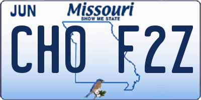 MO license plate CH0F2Z
