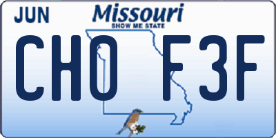 MO license plate CH0F3F
