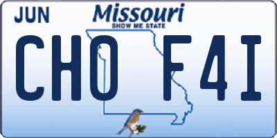 MO license plate CH0F4I