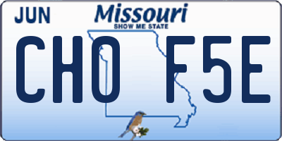 MO license plate CH0F5E