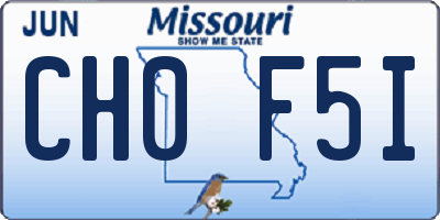 MO license plate CH0F5I