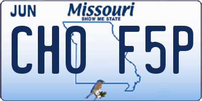 MO license plate CH0F5P