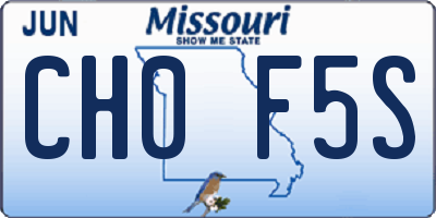 MO license plate CH0F5S