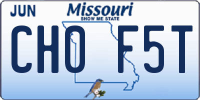 MO license plate CH0F5T
