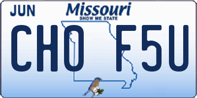 MO license plate CH0F5U
