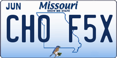MO license plate CH0F5X