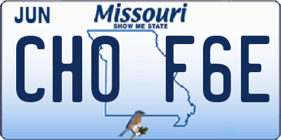 MO license plate CH0F6E