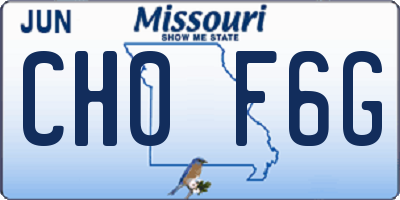 MO license plate CH0F6G