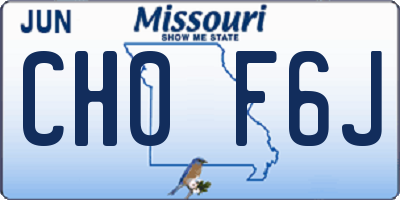 MO license plate CH0F6J