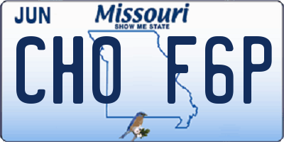 MO license plate CH0F6P