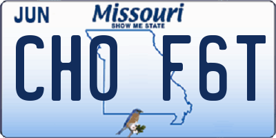 MO license plate CH0F6T
