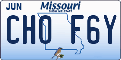 MO license plate CH0F6Y