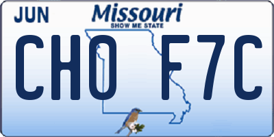 MO license plate CH0F7C