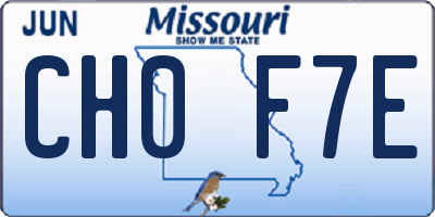 MO license plate CH0F7E