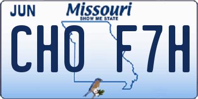 MO license plate CH0F7H