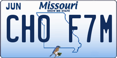 MO license plate CH0F7M