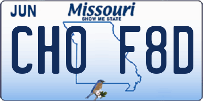 MO license plate CH0F8D