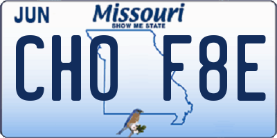MO license plate CH0F8E