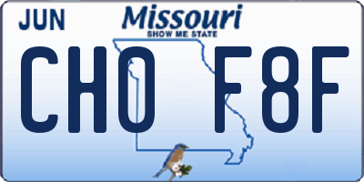 MO license plate CH0F8F