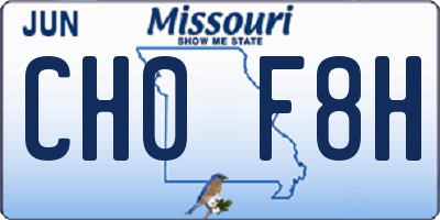 MO license plate CH0F8H
