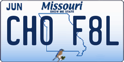 MO license plate CH0F8L