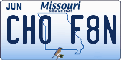 MO license plate CH0F8N