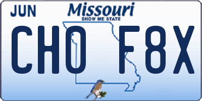 MO license plate CH0F8X