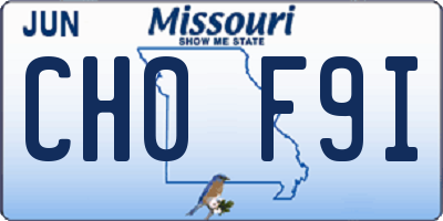 MO license plate CH0F9I