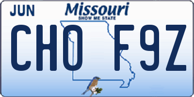 MO license plate CH0F9Z
