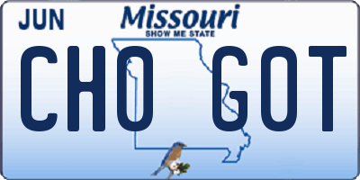 MO license plate CH0G0T
