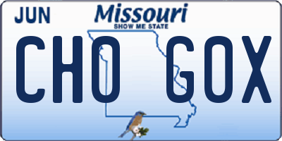 MO license plate CH0G0X