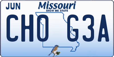 MO license plate CH0G3A