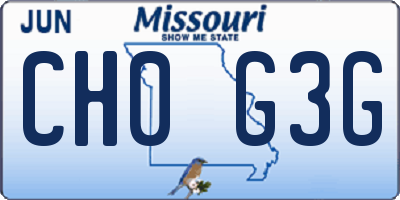 MO license plate CH0G3G