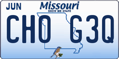 MO license plate CH0G3Q