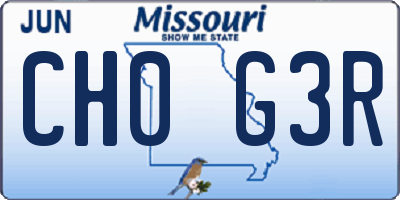 MO license plate CH0G3R