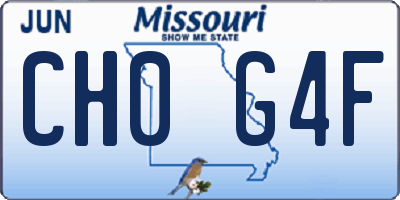 MO license plate CH0G4F