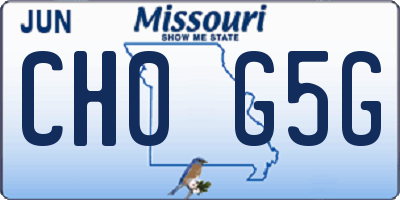 MO license plate CH0G5G
