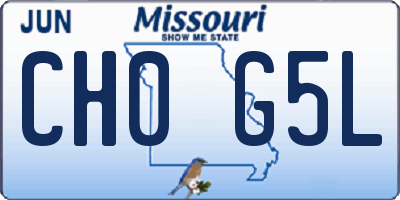 MO license plate CH0G5L