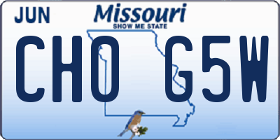 MO license plate CH0G5W