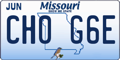 MO license plate CH0G6E