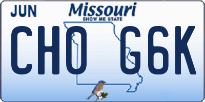 MO license plate CH0G6K