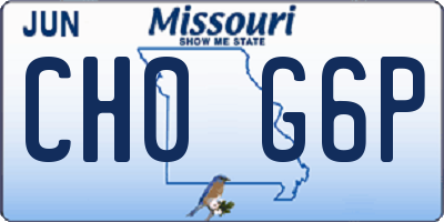 MO license plate CH0G6P