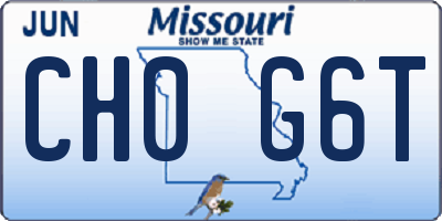 MO license plate CH0G6T