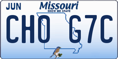MO license plate CH0G7C