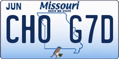 MO license plate CH0G7D