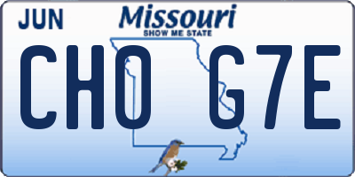 MO license plate CH0G7E