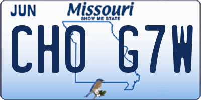 MO license plate CH0G7W