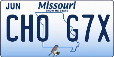 MO license plate CH0G7X