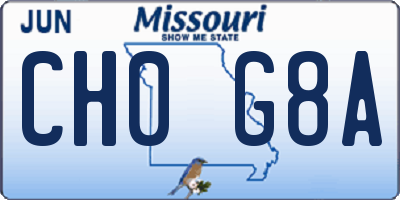 MO license plate CH0G8A