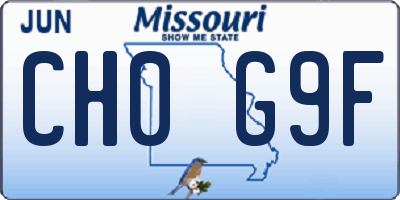 MO license plate CH0G9F